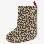 Leopard Print Red Monogram INITIALS Chic Holiday Kleiner Weihnachtsstrumpf (Rückseite)