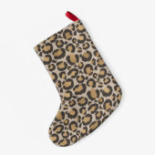 Leopard Print Red Monogram INITIALS Chic Holiday Kleiner Weihnachtsstrumpf (Rückseite (Hängend))