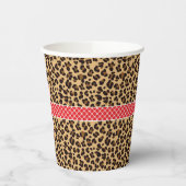 Leopard Print Red Quarter Birthday Party Pappbecher (Links)