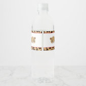 Leopard Print Red Quarter Birthday Party Wasserflaschenetikett (Rückseite)