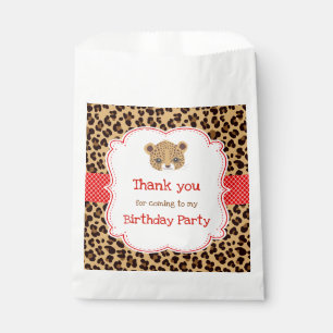 Leopard Print Red Quatre Folie Geburtstagsparty Geschenktütchen