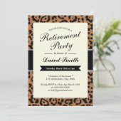 Leopard Print Retirement-Party Einladungen (Stehend Vorderseite)