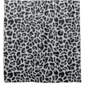 Leopard Print Retro Graustufen-Schlauch-Duschvorha Duschvorhang (Vorderseite)