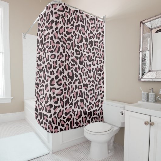 Leopard Print Retro Lila Bath Dusche Vorhang (Beispiel)