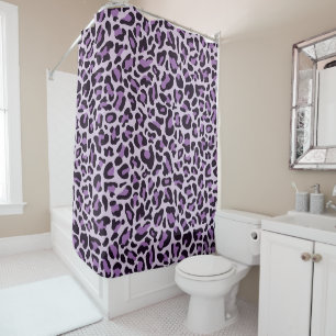 Leopard Print Retro Lila Bath Dusche Vorhang