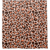 Leopard Print Retro Pink Peach Bath Duschvorhang (Vorderseite)