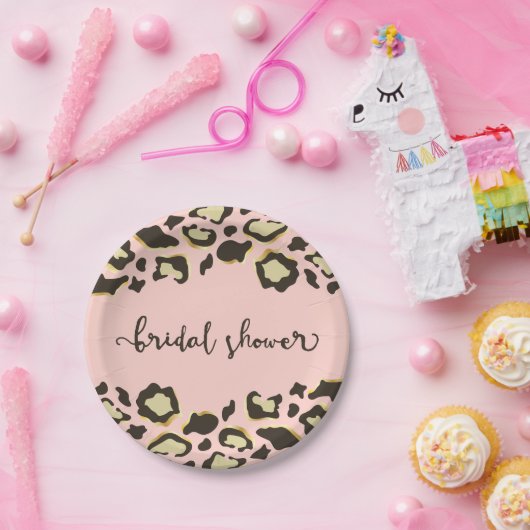 Leopard Print | Rosa | Brautparty Pappteller (Party)