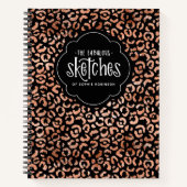 Leopard Print Rose Gold Foil Sketchbook Notebook Notizblock (Vorderseite)