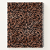 Leopard Print Rose Gold Foil Sketchbook Notebook Notizblock (Rückseite)