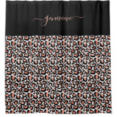 Leopard Print Rose Gold Girly Duschvorhang (Vorderseite)