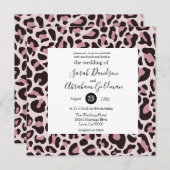Leopard Print Rose Gold Wedding Einladungen (Vorne/Hinten)