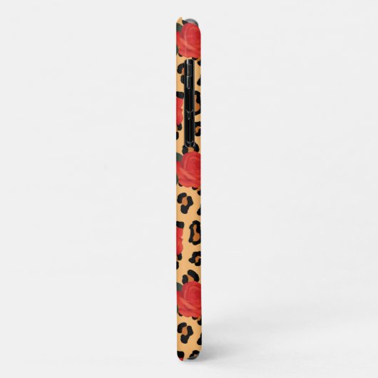 Leopard Print & Rose Tattoo Monogram iPhone Case (Hinten/Links)