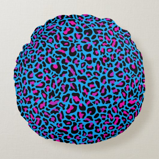 Leopard Print Round Cushion Rundes Kissen (Vorderseite)