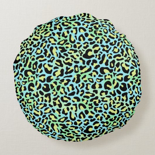 Leopard Print Round Cushion Rundes Kissen (Rückseite)