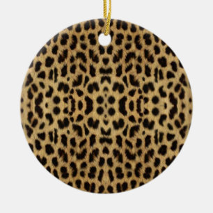 Leopard Print Round Ornament