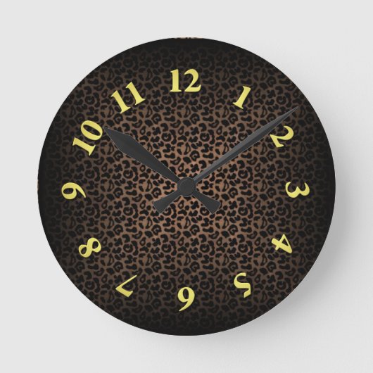 Leopard Print Runde Wanduhr (Vorderseite)
