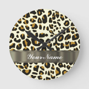 leopard print runde wanduhr
