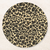 Leopard Print Runder Pappuntersetzer (Vorderseite)