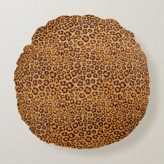 Leopard Print Rundes Kissen
