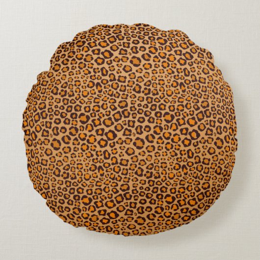 Leopard Print Rundes Kissen (Vorderseite)