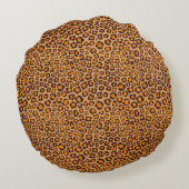 Leopard Print Rundes Kissen (Rückseite)