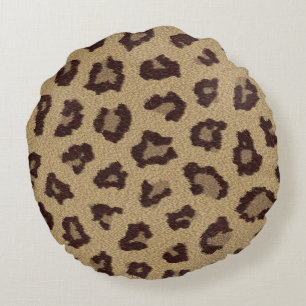 Leopard Print Rundes Kissen