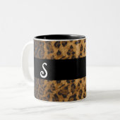 Leopard Print S Monogramm Initialen Coffee Tasse C (Vorderseite Links)