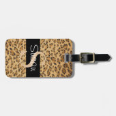 Leopard Print S Monogramm Initialen Gepäckanhänger (Vorderseite horizontal)