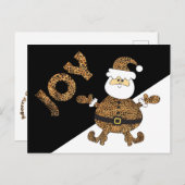 Leopard Print Santa Joy Postkarte (Vorne/Hinten)