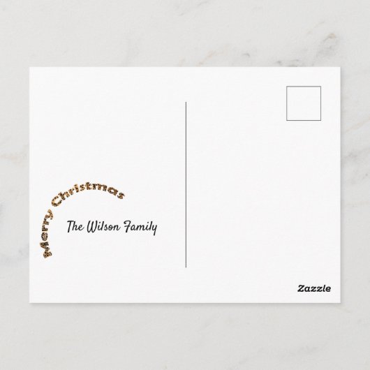 Leopard Print Santa Joy Postkarte (Rückseite)