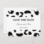 Leopard Print Save the Date Ankündigungspostkarte (Vorne/Hinten)