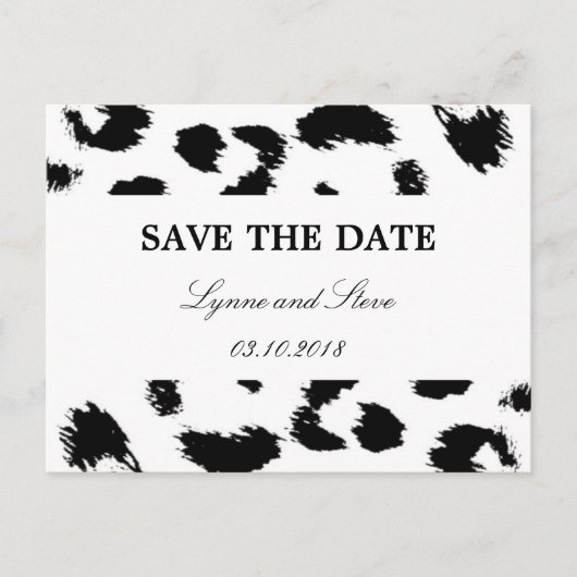 Leopard Print Save the Date Ankündigungspostkarte (Vorderseite)