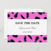 Leopard Print Save the Date Ankündigungspostkarte (Vorne/Hinten)
