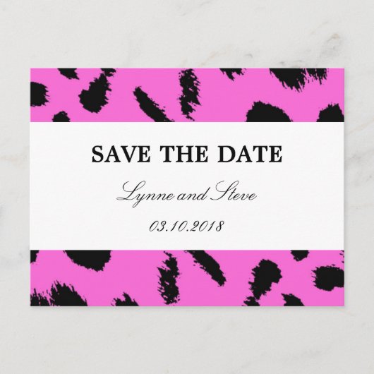 Leopard Print Save the Date Ankündigungspostkarte (Vorderseite)