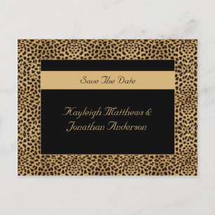 Leopard Print Save the Date Ankündigungspostkarte