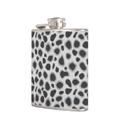 Leopard Print - Schatten von Grau Flachmann (Links)