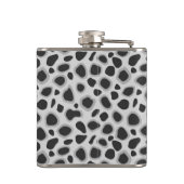 Leopard Print - Schatten von Grau Flachmann (Rückseite)