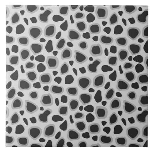 Leopard Print - Schatten von Grau Fliese (Vorderseite)