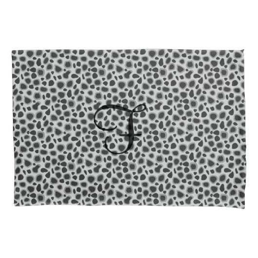 Leopard Print - Schatten von Grau Kissenbezug (Vorderseite)