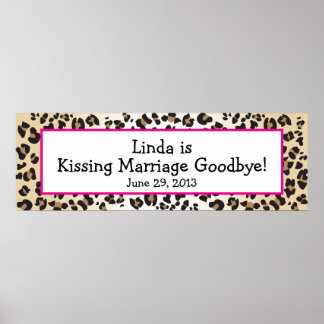 Leopard Print Scheidung Party Banner Poster