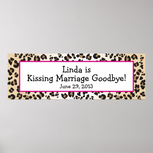 Leopard Print Scheidung Party Banner Poster (Vorne)