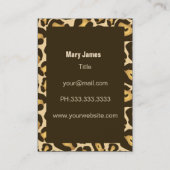 leopard print schicke Visitenkarten Visitenkarte (Rückseite)