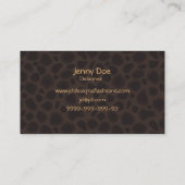 leopard print schicke Visitenkarten Visitenkarte (Rückseite)