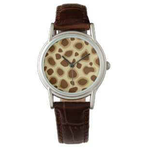 Leopard Print - Schokolade Brown und Camel Tan Armbanduhr