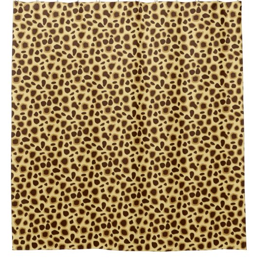 Leopard Print, Schokolade Brown und Camel Tan Duschvorhang (Vorderseite)