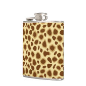 Leopard Print - Schokolade Brown und Camel Tan Flachmann (Links)