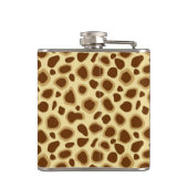 Leopard Print - Schokolade Brown und Camel Tan Flachmann (Rückseite)