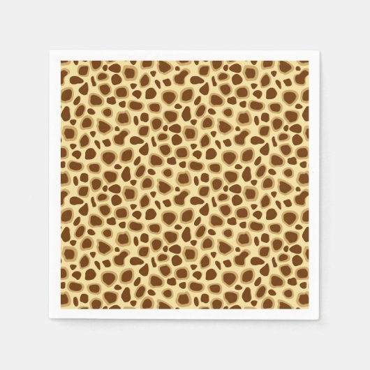 Leopard Print - Schokolade Brown und Camel Tan Serviette (Vorderseite)