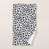 Leopard Print, Schwarz und Weiß Badhandtuch Set (Handtuch)