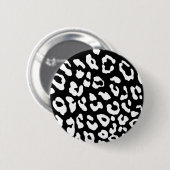 Leopard Print Schwarz-weiß Button (Vorne & Hinten)
